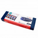 Набор акварельных красок "Классика" ROSA Gallery, 21 цвет в кюветах, металлический бирюзовый пенал