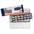 Набор акварельных красок "Классика" ROSA Gallery, 21 цвет в кюветах, металлический бирюзовый пенал