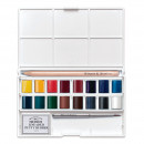 Набор акварельных красок Cotman Half Pan Studio Set, 16 шт + кисточка