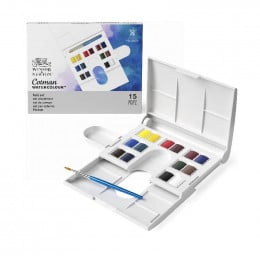 Набір акварельних фарб Winsor & Newton Cotman Compact Set 14 кольорів + пензлик + палітра  Набір акварельних фарб Winsor & Newton Cotman Compact Set 14 кольорів + пензлик + палітра