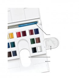 Набір акварельних фарб Winsor & Newton Cotman Compact Set 14 кольорів + пензлик + палітра  Набір акварельних фарб Winsor & Newton Cotman Compact Set 14 кольорів + пензлик + палітра