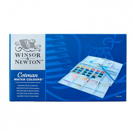 Набор акварельных красок Winsor&Newton Cotman Painting Set, 24 цвета + кисточка
