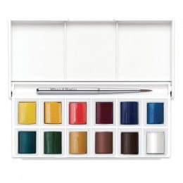 Набор акварельных красок  Winsor & Newton Cotman Sketchers’ Pocket Box, 12 цветов + кисточка Набор акварельных красок  Winsor & Newton Cotman Sketchers’ Pocket Box, 12 цветов + кисточка
