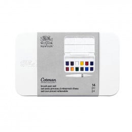 Набір акварельних фарб Cotman Brash Pen Set, 12 кольорів + пензлик-резервуар Набір акварельних фарб Cotman Brash Pen Set, 12 кольорів + пензлик-резервуар