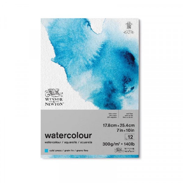 Альбом акварельного паперу 18*25 см, 300 г/м2, 12 арк. 25% cotton Watercolour, cold press, W&N, 6667001