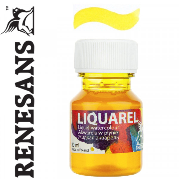 Рідка акварель  №105 ЛИМОННИЙ ЖОВТИЙ 30 мл, Renesans LIQUAREL