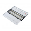 Металлический пенал для акварельных красок в кюветах на 14 шт., ROSA Gallery