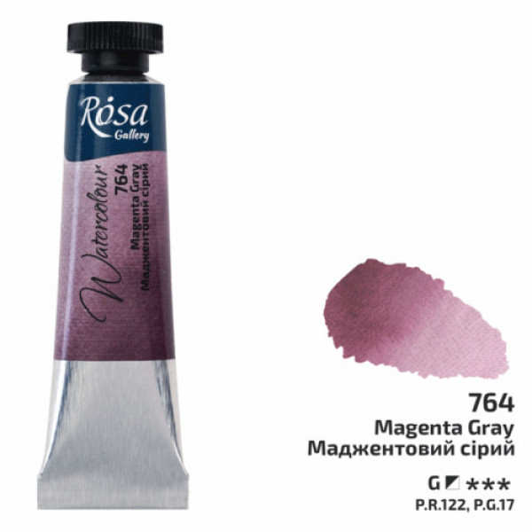 Акварельна фарба №764 Маджентовий сірий, туба 10 мл, ROSA Gallery