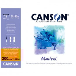 Альбом (блок) для акварелі Canson Montval 12 аркушів 300 г/м2 36x48 см