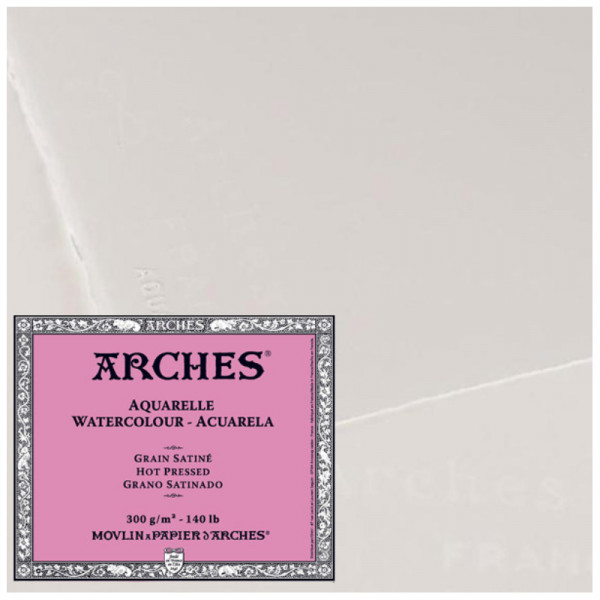 Папір акварельний Arches Hot Pressed, 100% бавовна, 300 г/м2, 56*76 см
