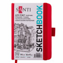 Скетчбук для графіки Santi, 10*15 см, 110 г/м2,100 аркушів, червоний