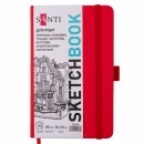 Скетчбук для графіки Santi, 13*21 см, 110 г/м2, 80 аркушів, червоний