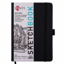 Скетчбук для графіки Santi, 16*23 см, 110 г/м2, 80 аркушів, чорний