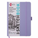 Скетчбук для графіки Santi, 16*23 см, 110 г/м2, 80 аркушів, фіолетовий 