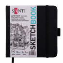 Скетчбук для графіки Santi, 15*15 см, 110 г/м2, 80 аркушів, чорний