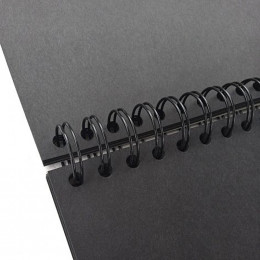 Альбом (блок) паперу для рисунку на спіралі Квадрат Art Planet, папір чорний, 160 г/м2, 50 аркушів, 21*21 см