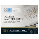 Альбом (блок) для акварелі, холодний прес, 100% бавовна, 20 аркушів 300 г/м2 31*41см, Saunders Waterford Hight White