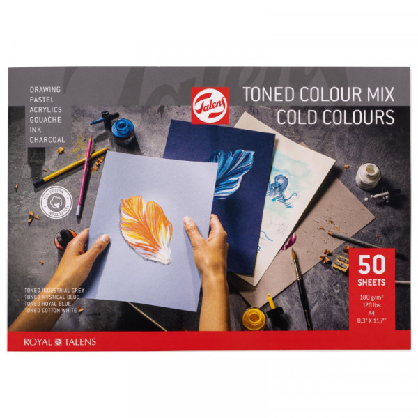 Альбом (склейка) для графіки Talens, холодні відтінки, А4,180 г/м2, 50 аркушів, RoyalTalens