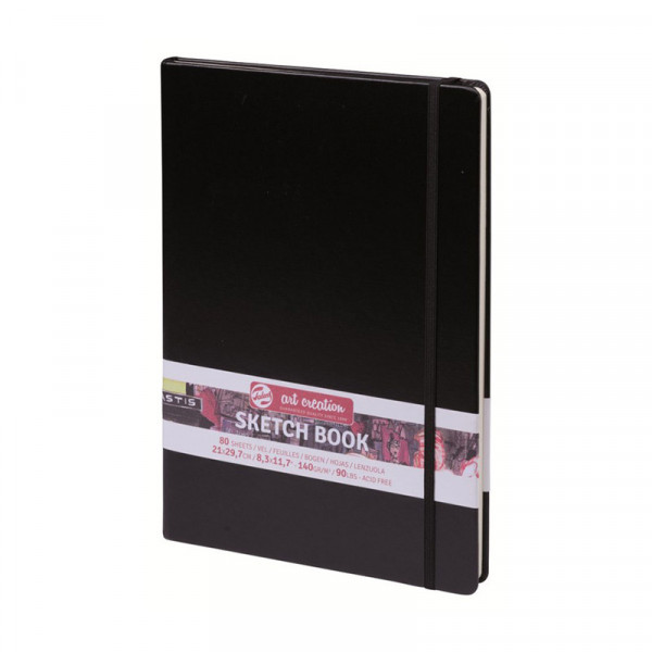 Скетчбук Talens Art Creation, Чорний 140 г/м2, 21*29,7 см, 80 аркушів