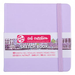 Скетчбук для графіки Art Creation, 12*12 см, 140 г/м2, 80 аркушів, Pastel Violet, Royal Talens