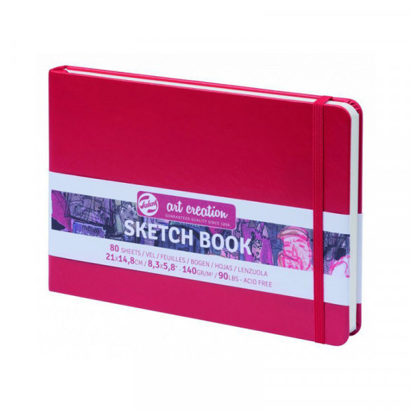 Скетчбук Talens Art Creation, Червоний 140 г/м2, 14,8*21 см, 80 аркушів