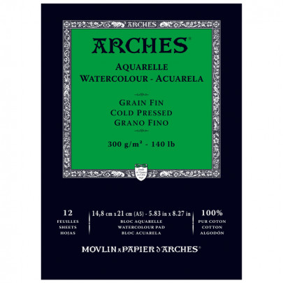 Альбом для акварели холодного прессования Arches Cold Pressed 300 гр, 12 листов