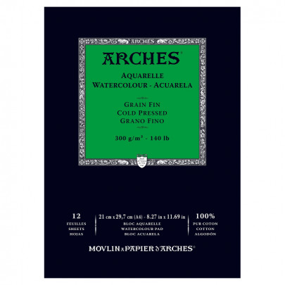 Альбом для акварели холодного прессования Arches Cold Pressed 300 гр, 12 листов