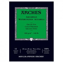 Альбом (блок) для акварелі, холодний прес, 12 аркушів 300 г/м2, 23*31 см Arches Cold Pressed 