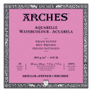 Альбом (блок) для акварелі, гарячий прес, Arches Hot Pressed, 20 аркушів 300 г/м2, 20x20 см 