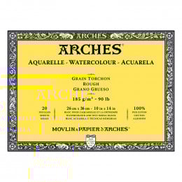Альбом (блок) для акварелі, грубе зерно, Arches Rough Grain 20 листів 185 г/м2, 26x36 см