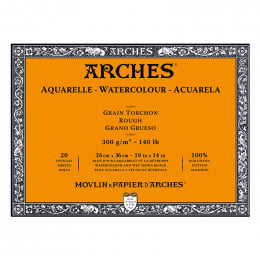 Альбом (блок) для акварелі, грубе зерно, Arches Rough Grain 20 листів 300 г/м2, 26x36 см