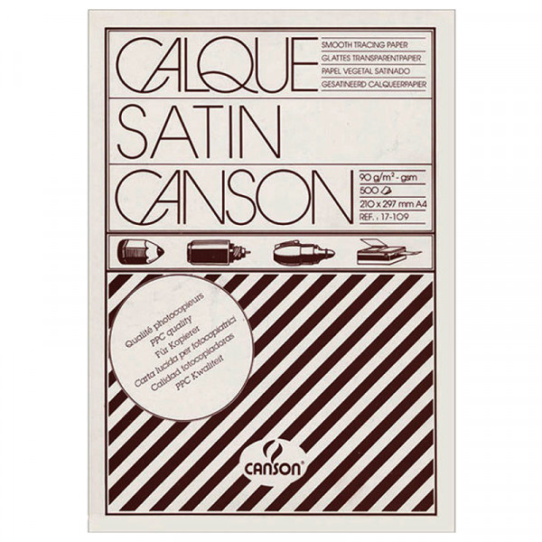 Калька сатинова Tracing Paper, А4 (21*29,7 см), 90 г/м2, упаковка, 500 аркушів, Canson 