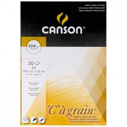 Альбом (блок) паперу для нарисів Canson C a Grain А3 29,7*42 см, 224 г/м2, 20 аркушів
