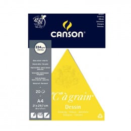 Альбом (блок) паперу для нарисів Canson C a Grain А4 21*29,7 см, 224 г/м2, 20 аркушів