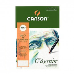 Альбом (блок) паперу для нарисів Canson C a Grain А5 14,8*21 см, 180 г/м2, 30 аркушів