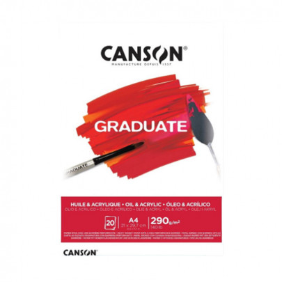 Блок бумаги для акрила и масла Canson Graduate Oil & Acrylic 290 гр, А4, 21х29,7 см (20)
