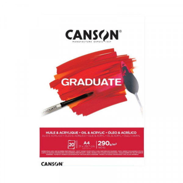 Альбом (блок) для акрилу та масляних фарб Graduate Oil & Acrylic, А4 21х29,7 см, 290 г/м2, 20 аркушів