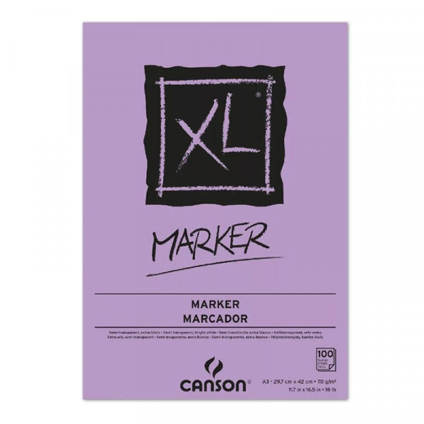 Альбом (блок) паперу для маркерів Canson XL Marker А3 29,7*42 см, 70 г/м2 100 аркушів