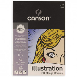 Альбом для маркерів Canson Illustration 250 гр, 29,7x42 см, A3 12 аркушів