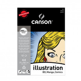 Альбом для маркерів Canson Illustration 250 гр, 21x29,7 см, A4 12 аркушів