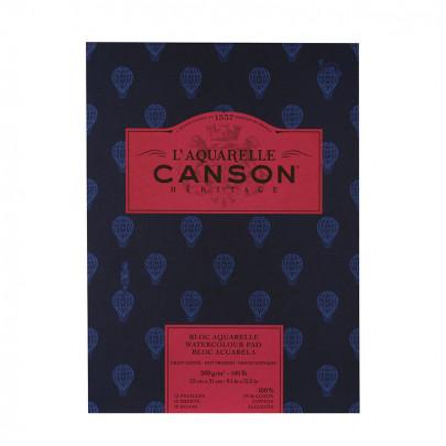 Альбом для акварели Canson Heritage, горячего пресования, 300 гр, 23х31 см, 12 листов