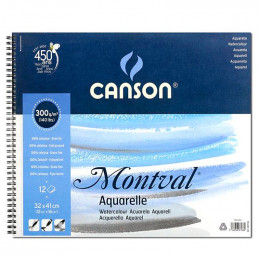 Альбом (блок) для акварелі на спіралі Canson Montval 12 аркушів 300 г/м2 32x41 см