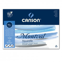 Альбом (блок) для акварелі Canson Montval 12 аркушів 300 г/м2 А3 (29,7x42 см)