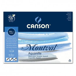 Альбом (блок) для акварелі Canson Montval 12 аркушів 300 г/м2 36x48 см