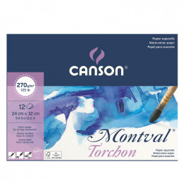  Альбом (блок) для акварели Canson Montval 12 листов 270 г/м2  24х32 см