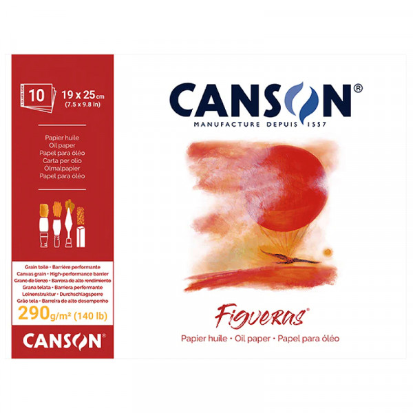 Альбом (склейка) для акрилу та олії Figueras, 19*25 см, 290 г/м2, 10 аркушів, Canson 