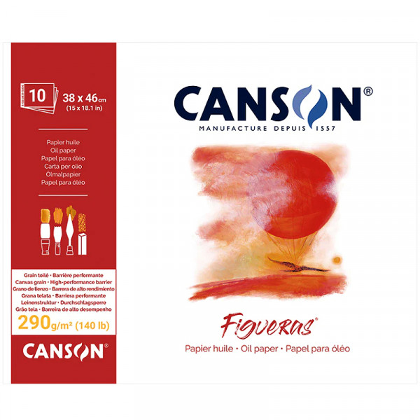 Альбом (склейка) для акрилу та олії Figueras, 38*46 см, 290 г/м2, 10 аркушів, Canson 