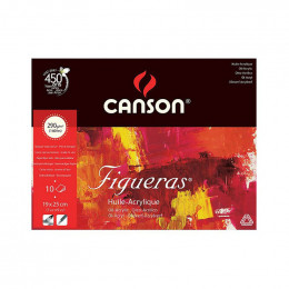 Альбом (блок) для акрилу та масляних фарб Canson Figueras Bloc, 19x25 см, 290 г/м2, 10 аркушів