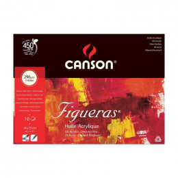 Альбом (блок) для акрилу та масляних фарб Canson Figueras Bloc, 24x33 см, 290 г/м2, 10 аркушів