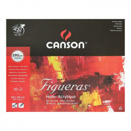 Альбом (блок) для акрилу та масляних фарб Canson Figueras Bloc, 38x46 см, 290 г/м2, 10 аркушів